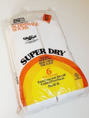 Vintage 6 Pack NOS Woolworth Super Dry Ultra Fresh Scrimmage Socks Size 10-14
